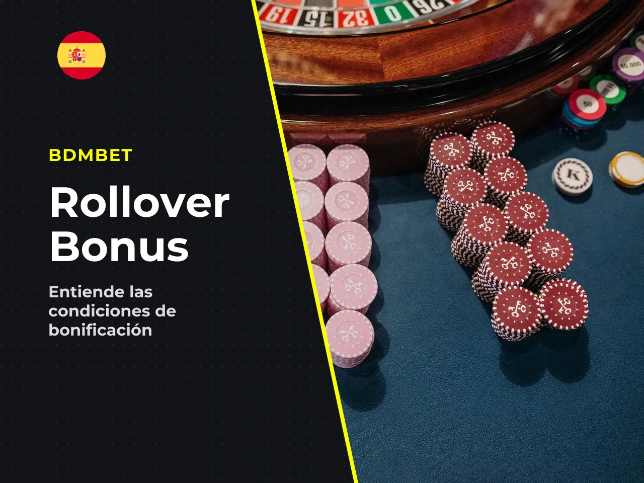 Ejemplo práctico de cálculo del rollover. Para que se entienda el compromiso real que implica aceptar un bonus: 1. Depositas **50 €**. 2. Recibes un bono del 100 % = **50 €** adicionales. 3. Rollover 